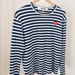 COMME des GARÇON PLAY blue striped Long sleeve.